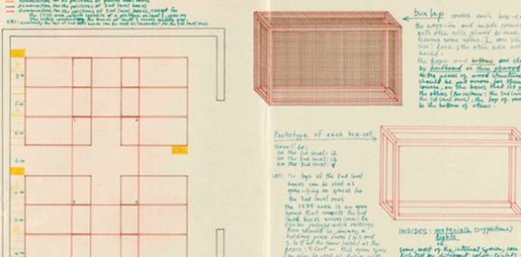 
	Planos para Experimento Barracão 2 (relacionado com as experiências anteriores Ninhos), incluído no Museu de Arte Moderna de Informação de exposições de 1970, 1970.
