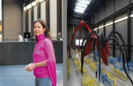 
	Dominique Gonzalez-Foerster e vista parcial de sua instalação na Tate Modern, em 2008
