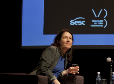 Dominique Gonzalez-Foerster at public talk in São Paulo
